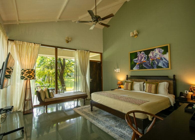 Luxury room at Oleander Farms resort with nature view karjat