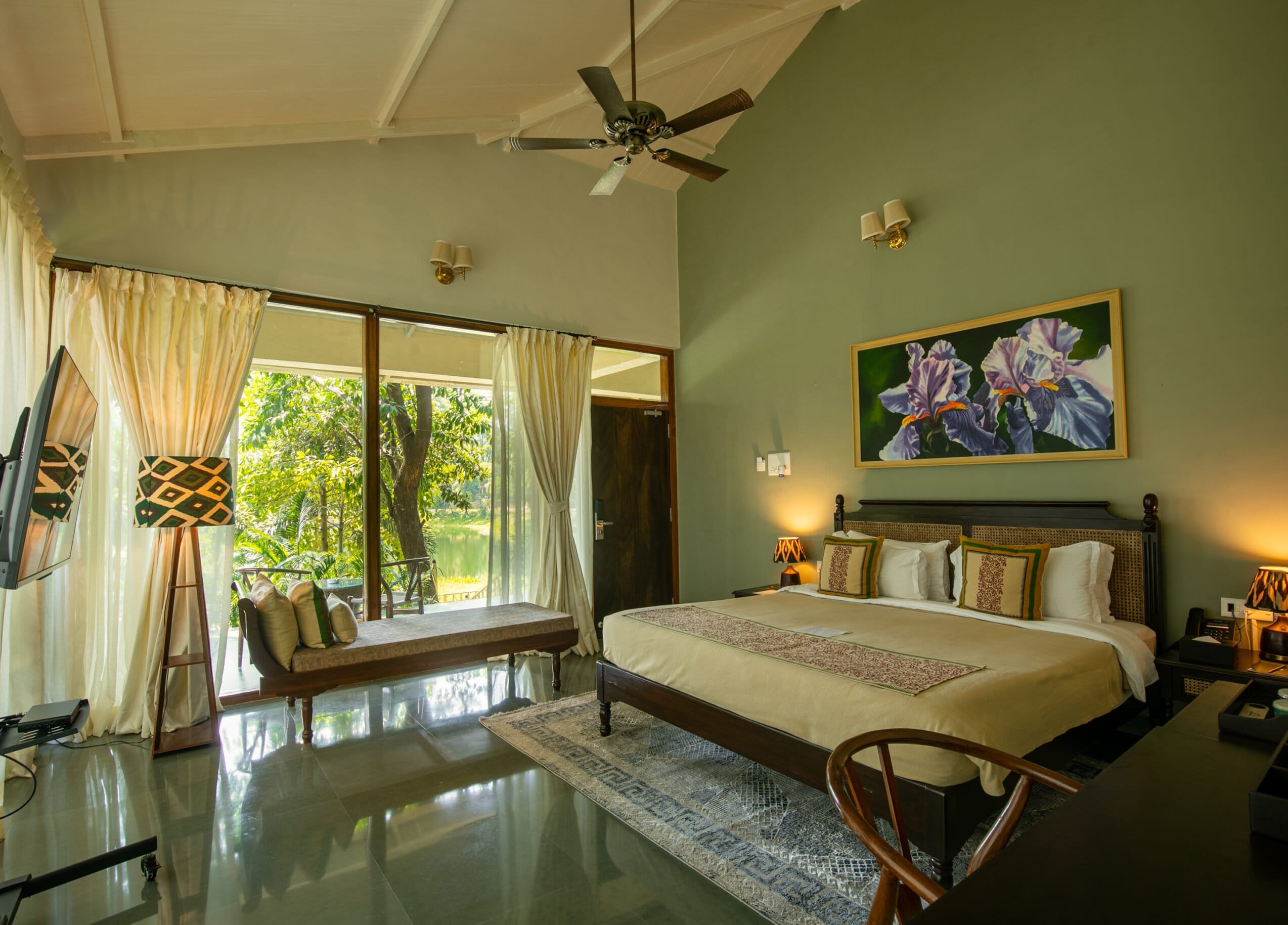 Luxury room at Oleander Farms resort with nature view karjat