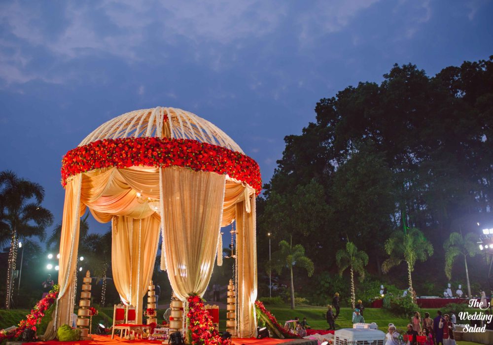 Beautiful outdoor wedding setup at Oleander Farms